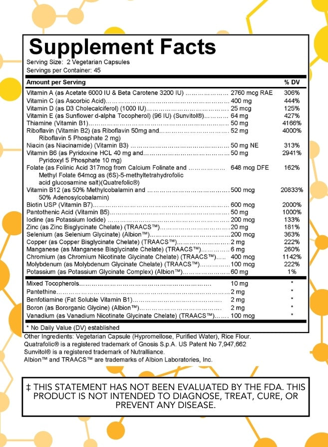 Daily Multi Vite supplement facts
