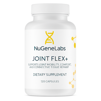 NuGeneLabs Joint Flex+ dietary supplement bottle on a white background