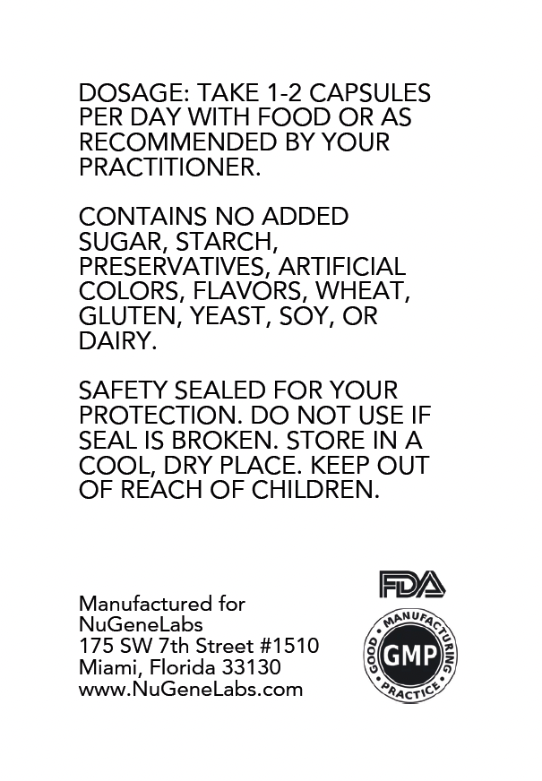 NuGeneLabs Berberine supplement label with supplement facts.