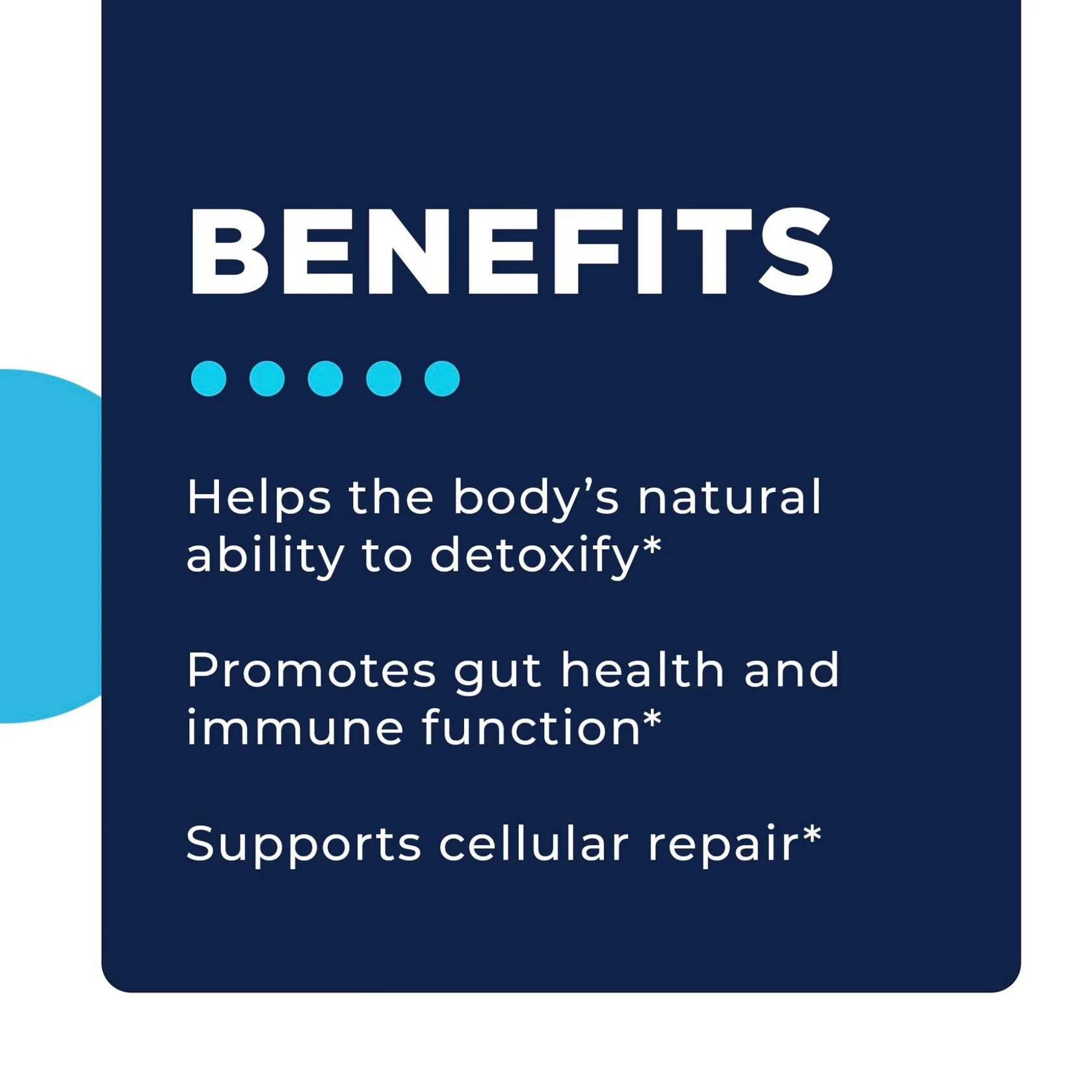 List of health benefits on a blue background