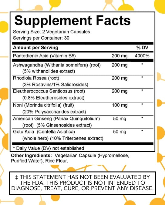 Adrenal Balance Complex supplement facts