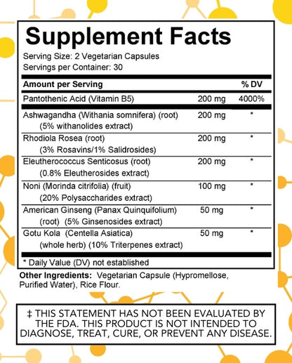 Adrenal Balance Complex supplement facts