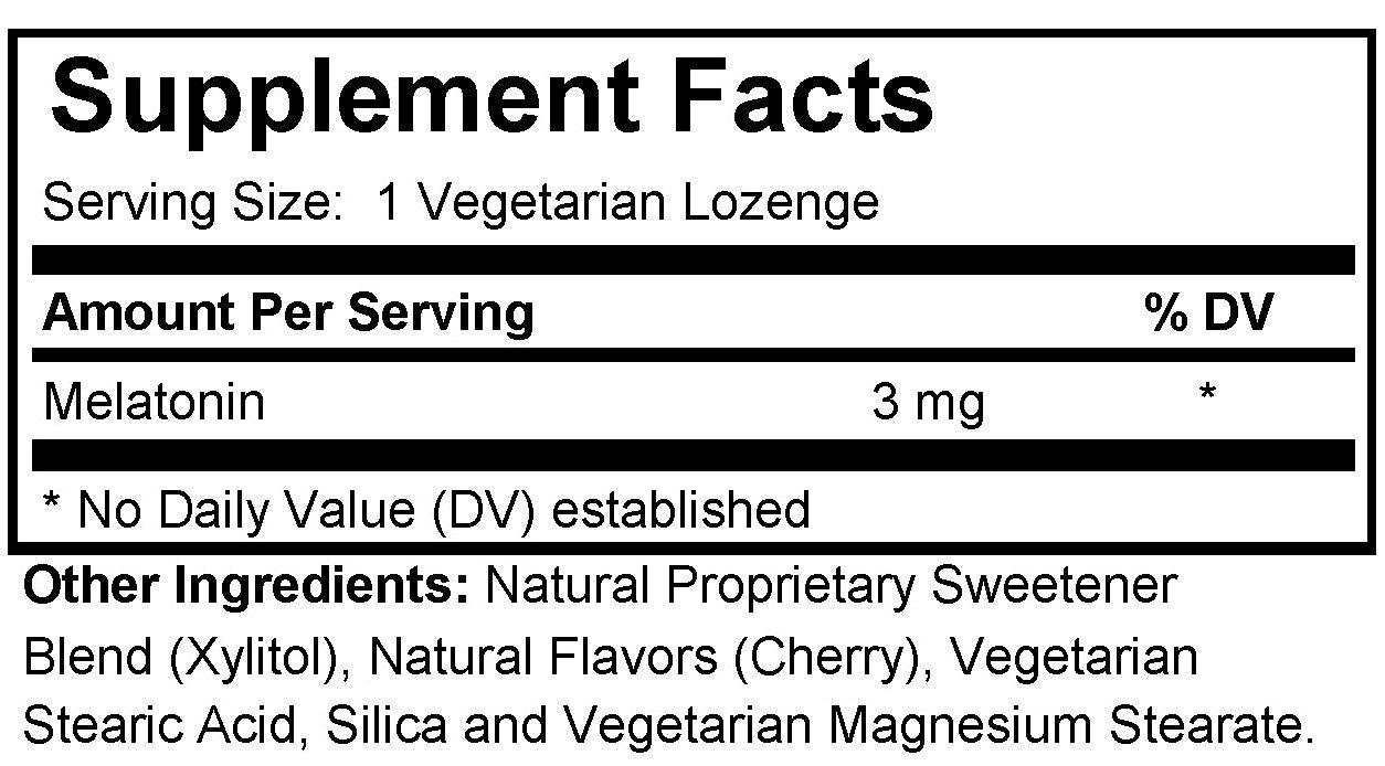 NuGeneLabs Melatonin Calm supplement facts label for a vegetarian lozenge with melatonin content.