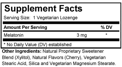 NuGeneLabs Melatonin Calm supplement facts label for a vegetarian lozenge with melatonin content.