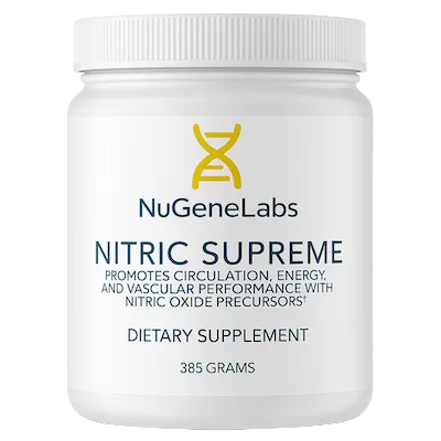 NuGeneLabs Nitric Supreme Powder jar on transparent background.
