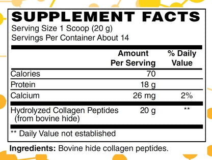 Beef Protein Collagen supplement facts