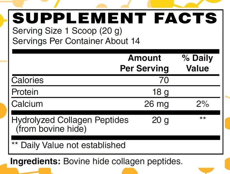 Beef Protein Peptides supplement facts