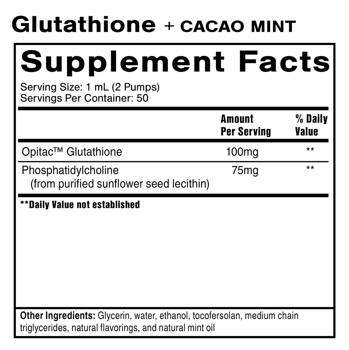 Glutathione supplement facts