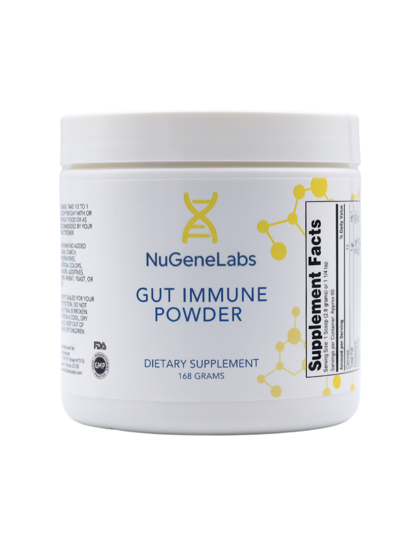 NuGeneLabs Gut Immune Powder container on a white background