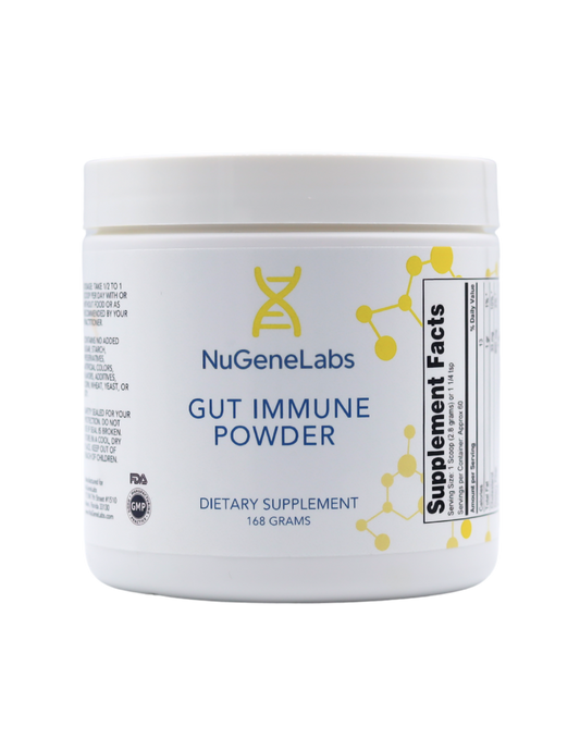 NuGeneLabs Gut Immune Powder container on a white background