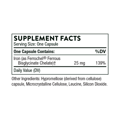 Iron Bisglycinate supplement facts