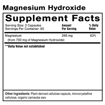 Magnesium Hydroxide Supplement Facts