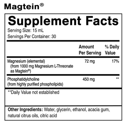 Liposomal Magtein® Supplement Facts
