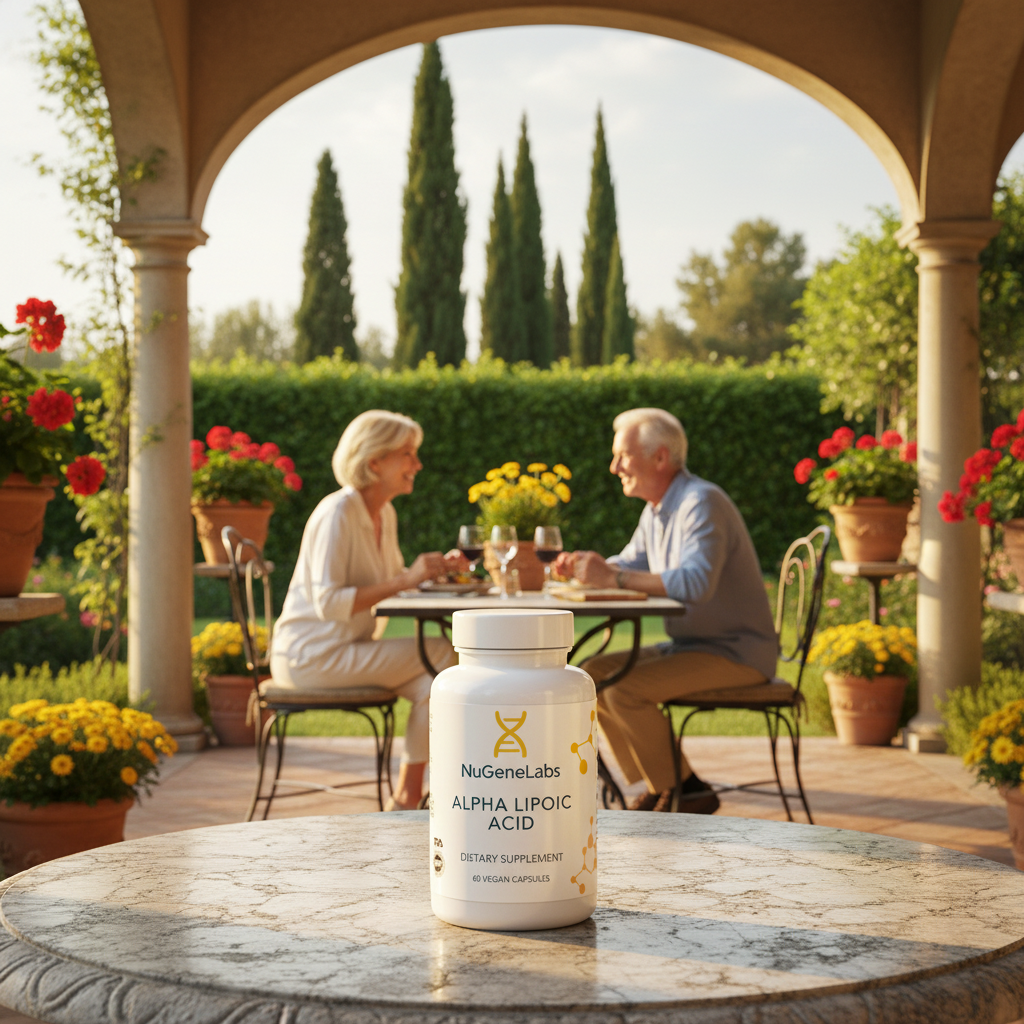 NuGeneLabs Alpha Lipoic Acid supplement bottle - blood sugar support