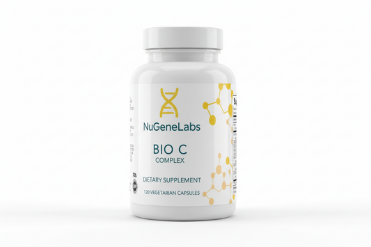 NuGeneLabs BIO C Complex dietary supplement bottle with branding.