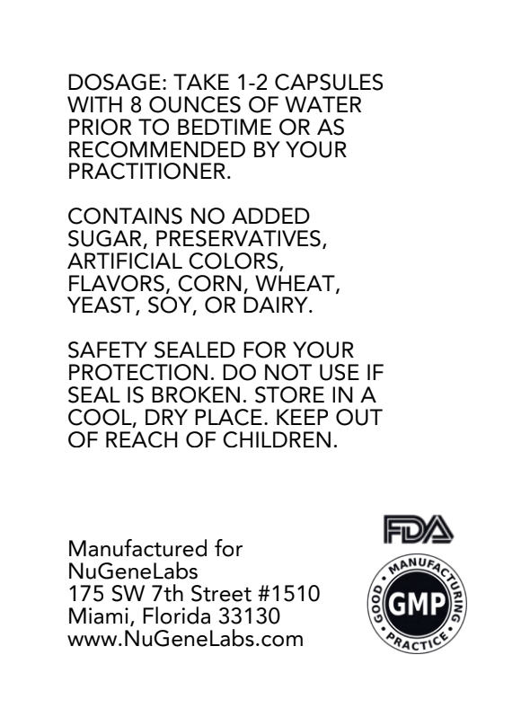 Back label of a supplement container with dosage instructions and product details.