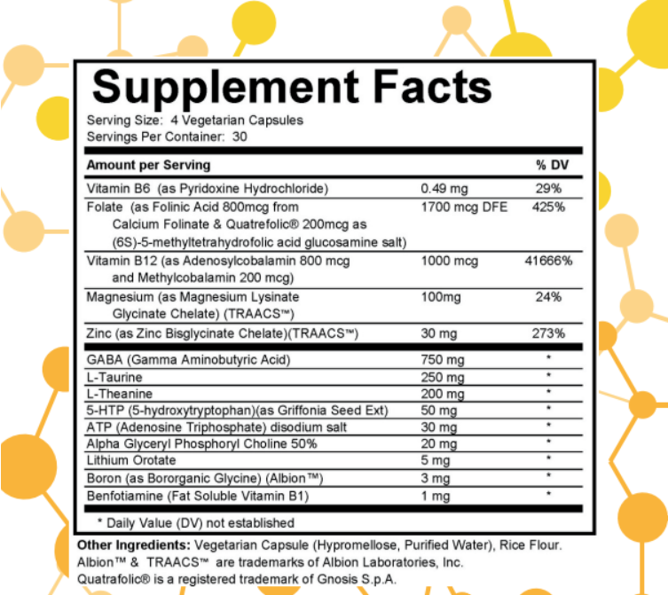 NuGeneLabs Cognitive Support dietary supplement label with supplement facts.