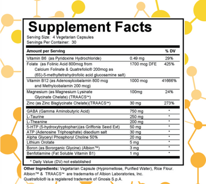 NuGeneLabs Cognitive Support dietary supplement label with supplement facts.