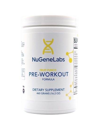 NuGeneLabs pre-workout supplement container on a white background