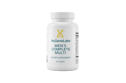 NuGeneLabs Men's Complete Multi dietary supplement white bottle.