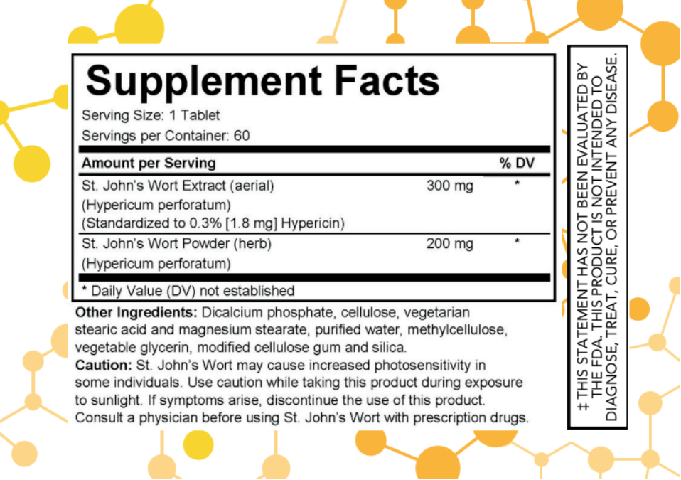 NuGeneLabs Mood Relief supplement label with supplement facts and branding.