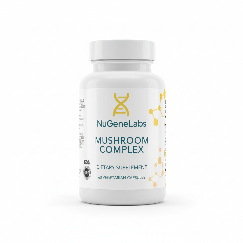 NuGeneLabs Mushroom Complex dietary supplement bottle.