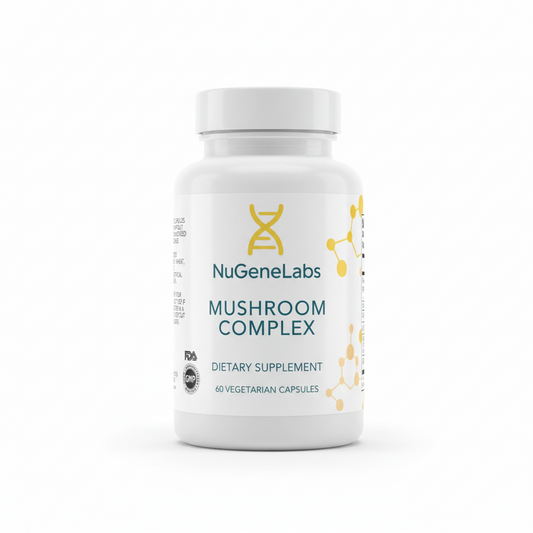 NuGeneLabs Mushroom Complex dietary supplement bottle.