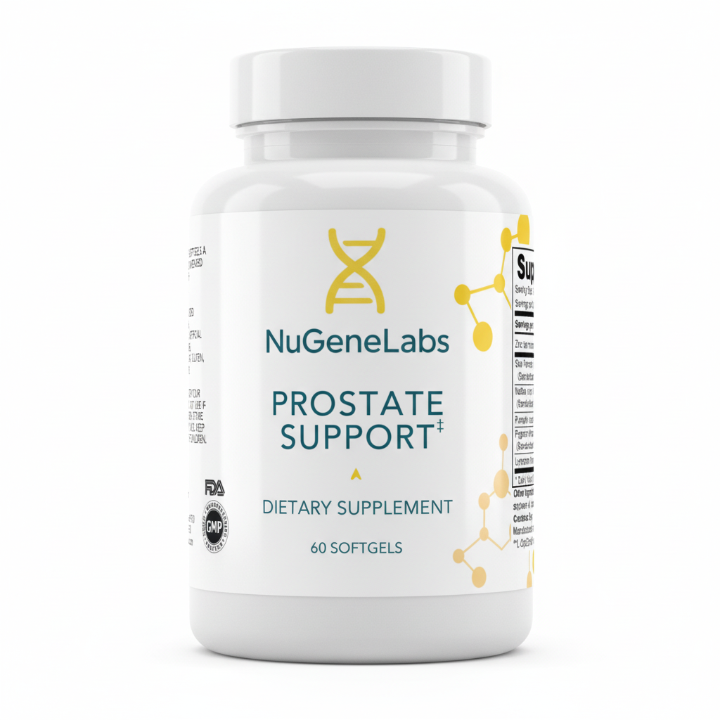 NuGeneLabs Prostate Support supplement white bottle with label