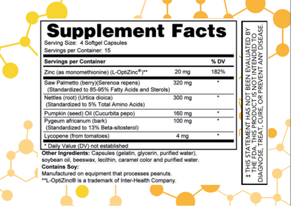 NuGeneLabs Prostate Support supplement facts label