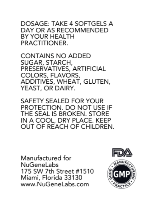 NuGeneLabs Prostate Support supplement use instructions label