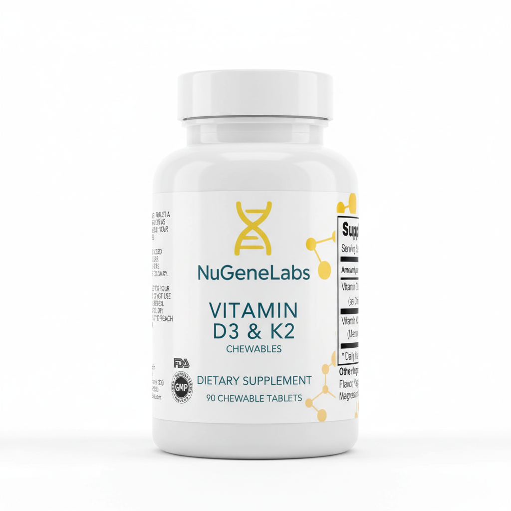 NuGeneLabs vitamin D3K2 chewables supplement bottle