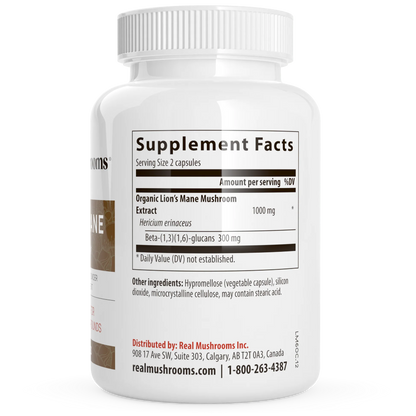 Organic Lions Mane Extract supplement facts