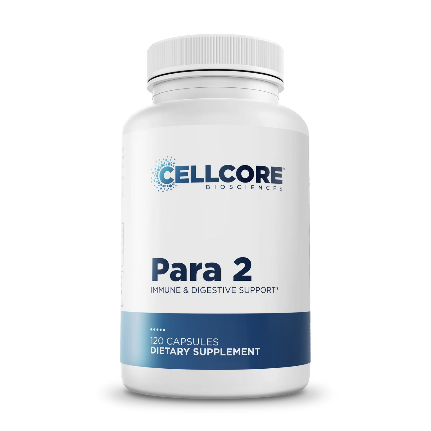 Supplement bottle labeled 'Para 2' by Cellcore Biosciences on a white background