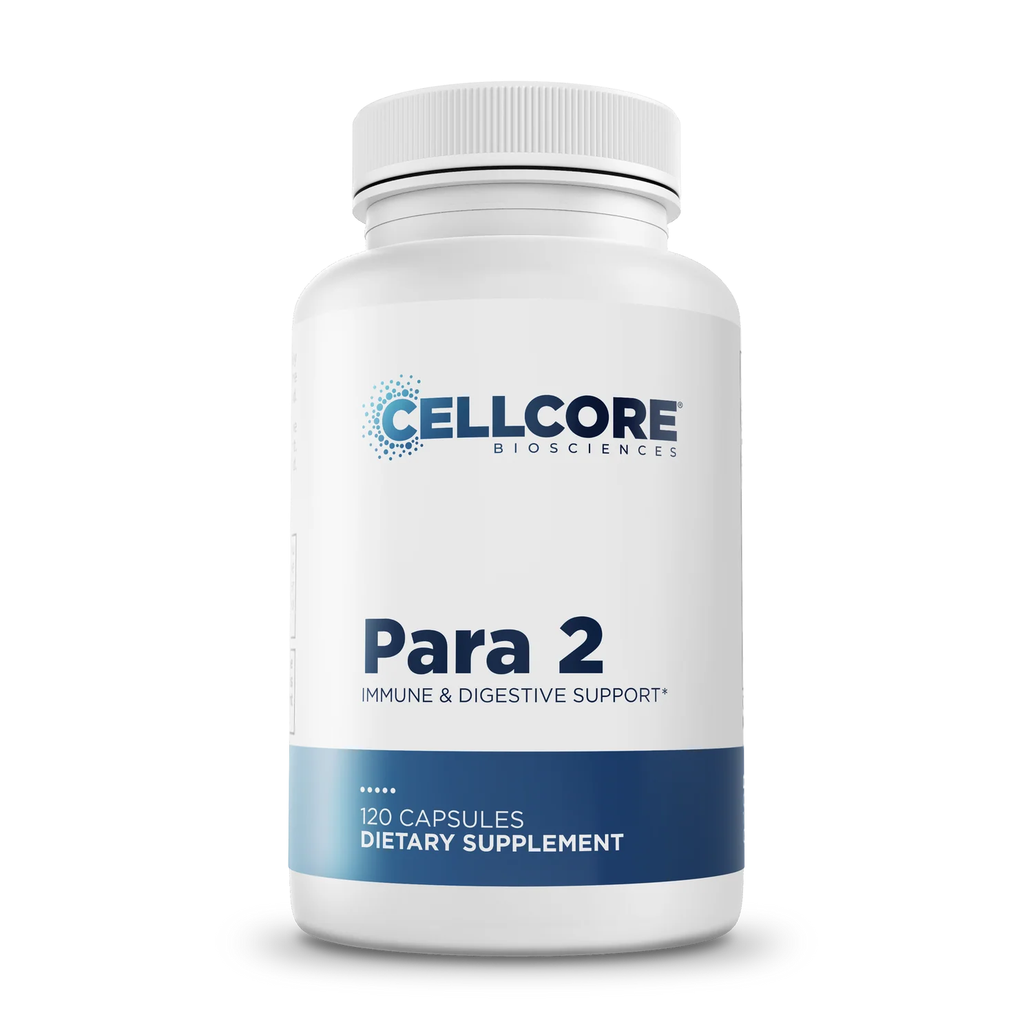 Supplement bottle labeled 'Para 2' by Cellcore Biosciences on a white background