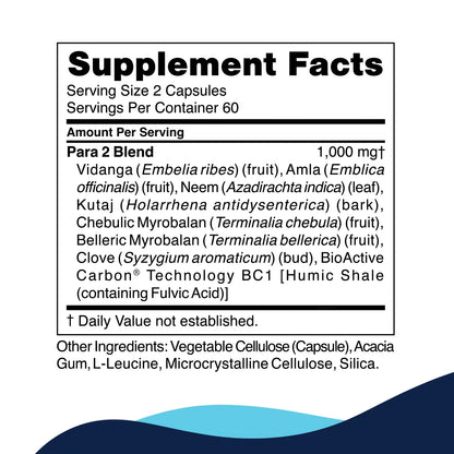 Supplement label with ingredient list on a white background