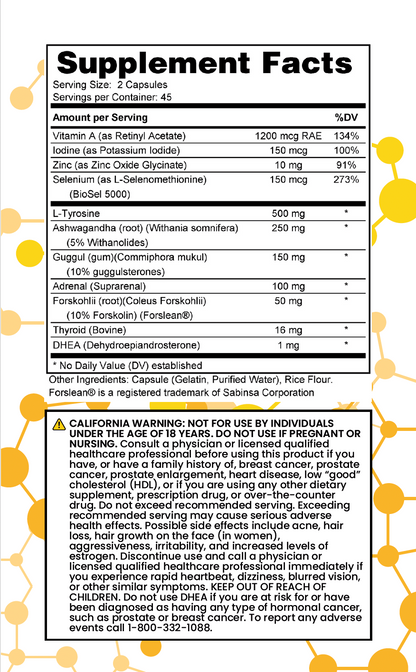 Supplement facts NuGeneLabs label with nutritional information on a white background