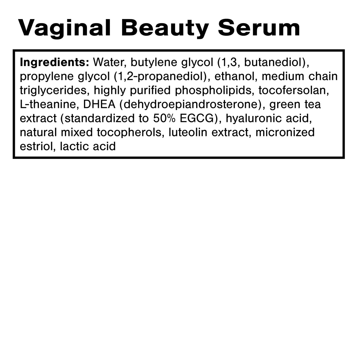 Vignal Beauty Serum Ingredients