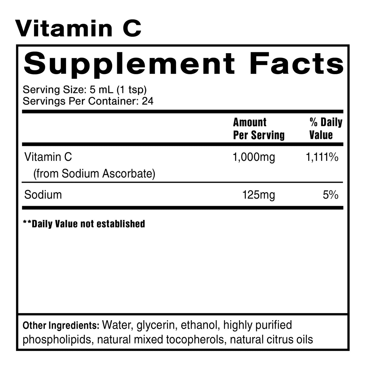 VitaminC supplement facts