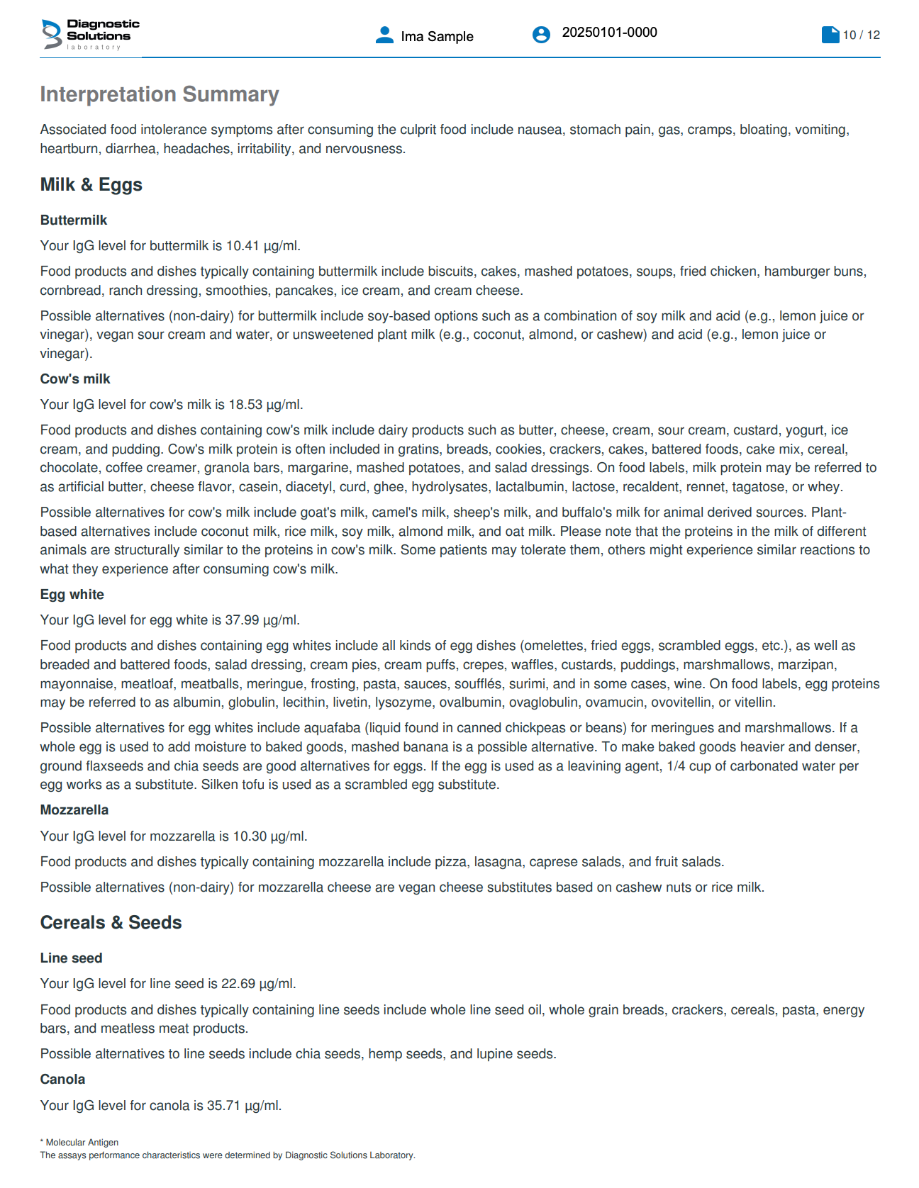 Interpretation summary document on a white background