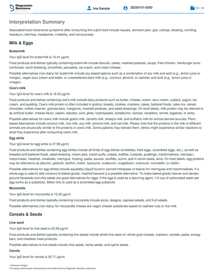 Interpretation summary document on a white background